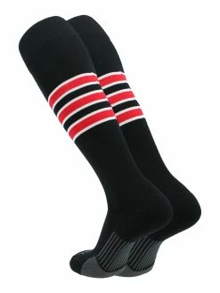TCK Sports TCK Performance Socks - Dugout Series Pattern D - Black/White/Scarlet