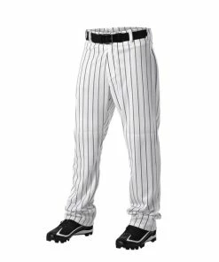 Alleson Youth Pinstripe Open Hem Pants: 605WPNY